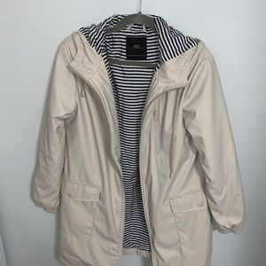 ZARA outerwear white/cream trench coat